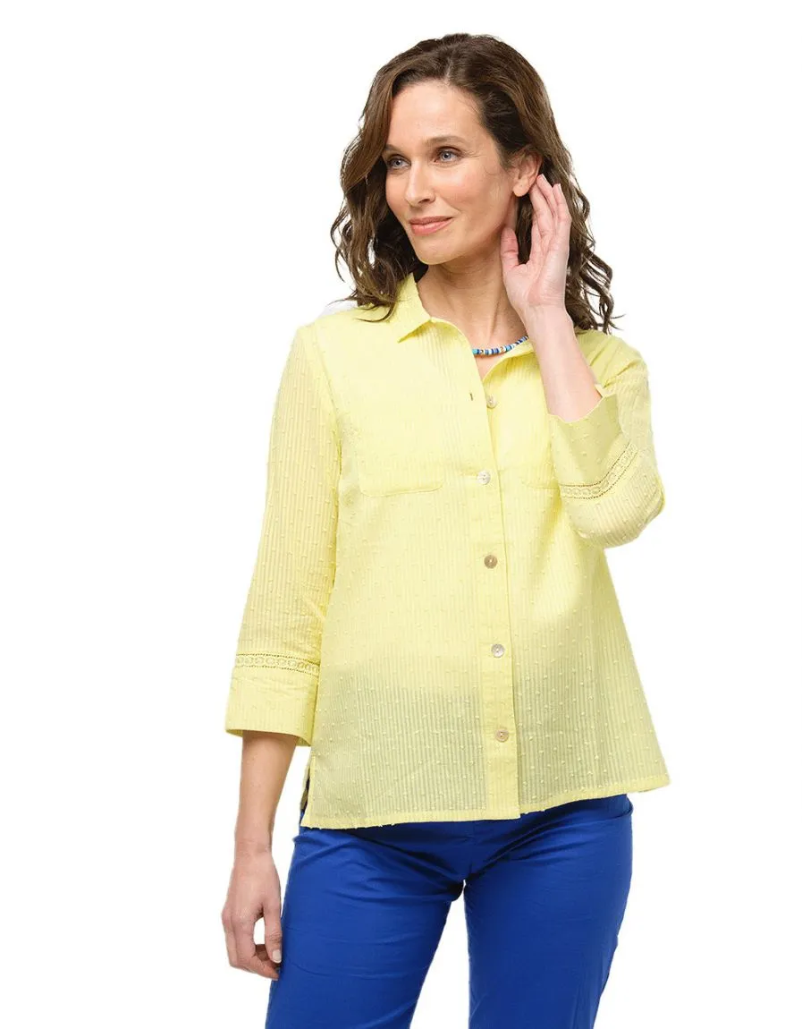 Chemise vert anis coton - Blouses & Chemisiers