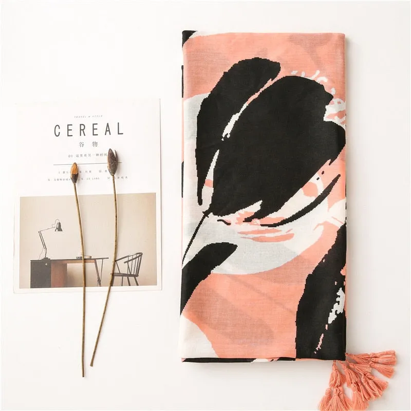 Chèche Tacheté Rose et Noir