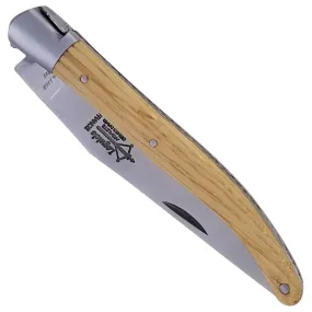 Couteau Laguiole d'Antan Manche en Chêne 1 Mitre Inox Brossé 1 Pièce 12cm 