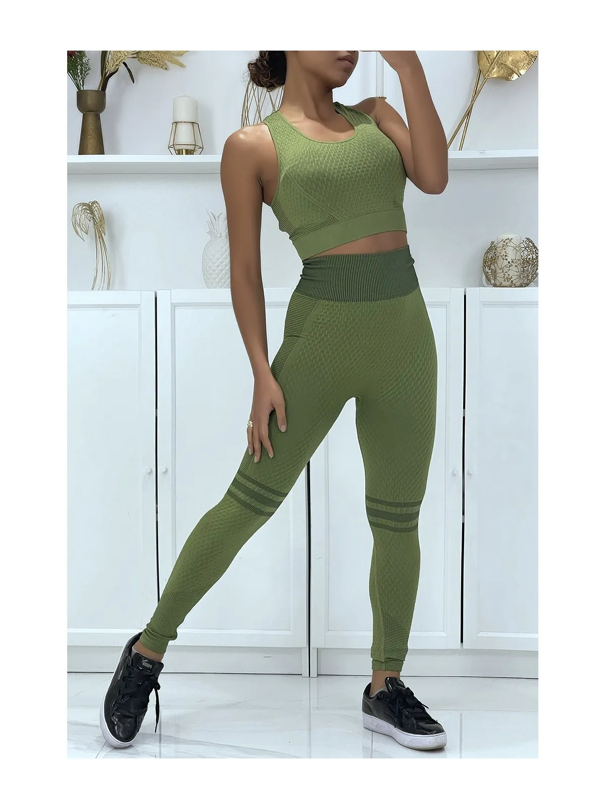 Ensemble de sport femme kaki