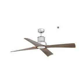 FARO 33482WP Ventilateur de plafond marron et chromé SMART FAN Ø130cm WINCHE