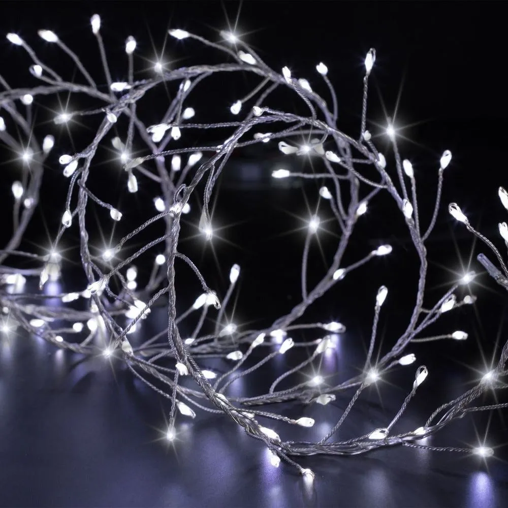 Guirlande lumineuse boa 5 mètres 400 microled blanc froid 8 jeux de lumière