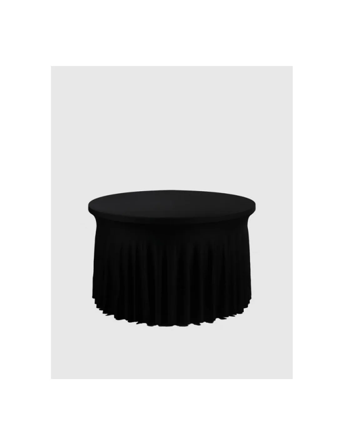 Housse Spandex noire pour table pliante ronde Ø 122 cm