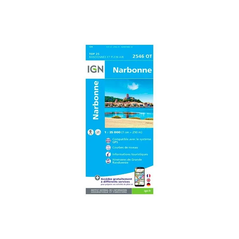 IGN Narbonne - Carte topographique | Hardloop