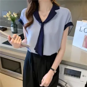 Importé - Chemise Femmes Tendance Manches Courtes En Soie