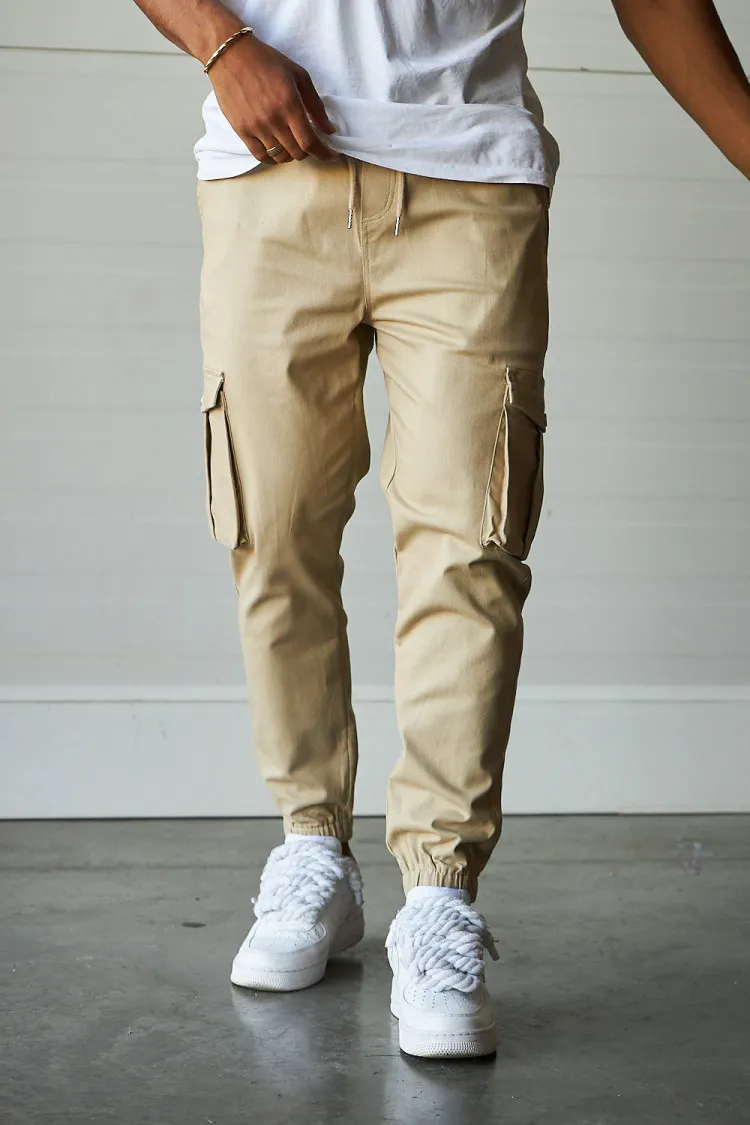 Joggerpant beige cargo