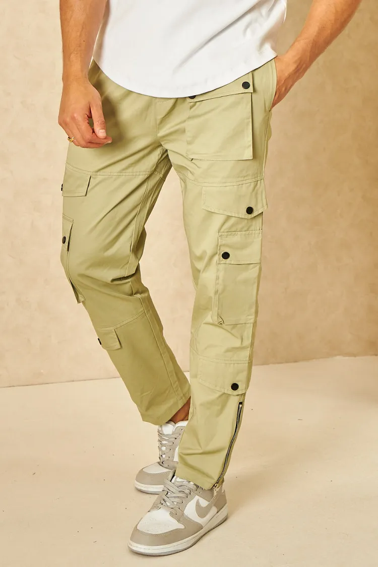 Joggerpant cargo en toile vert