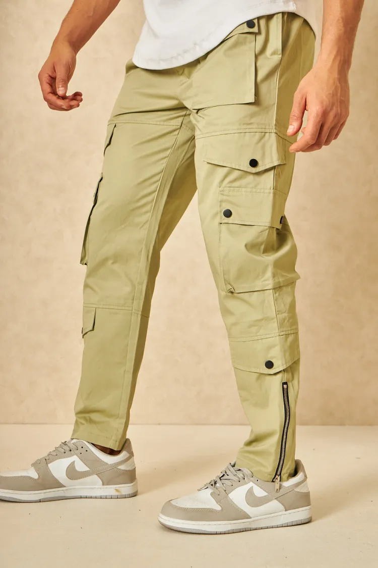 Joggerpant cargo en toile vert