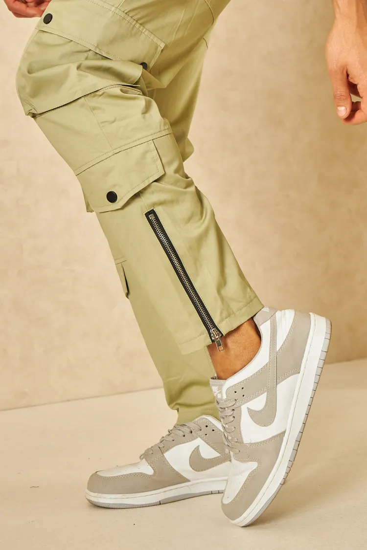 Joggerpant cargo en toile vert