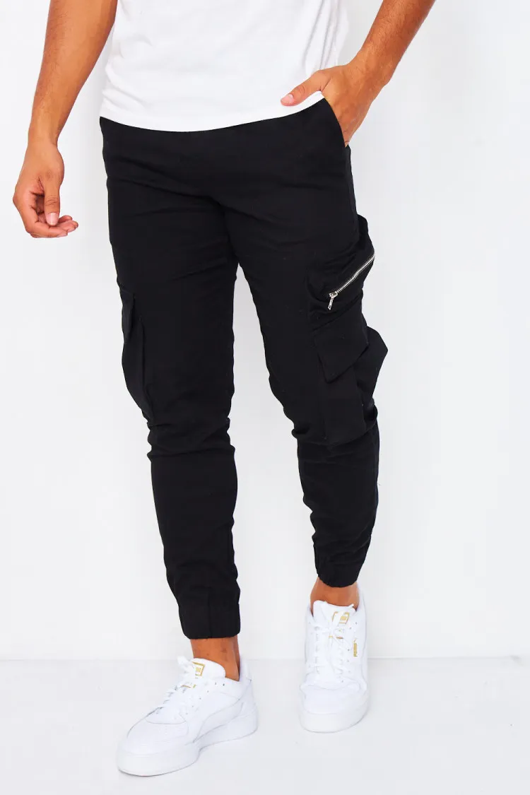 Joggerpant noir cargo