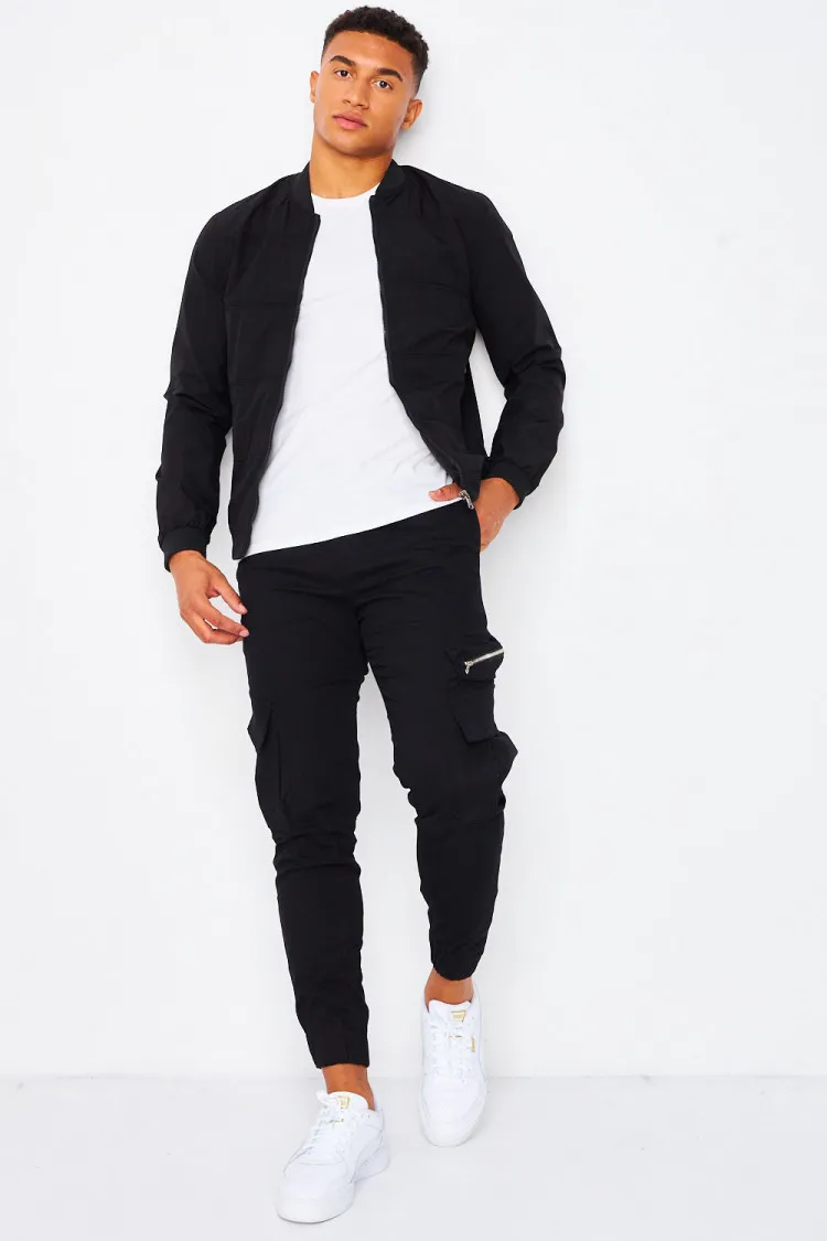 Joggerpant noir cargo