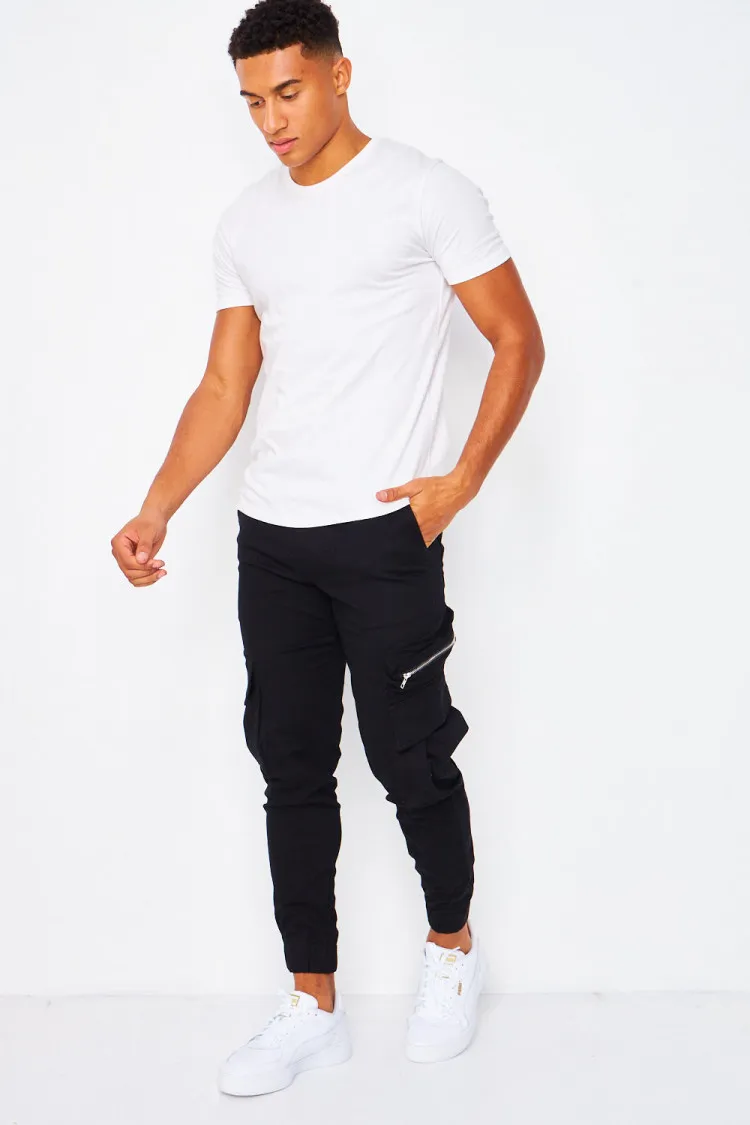 Joggerpant noir cargo