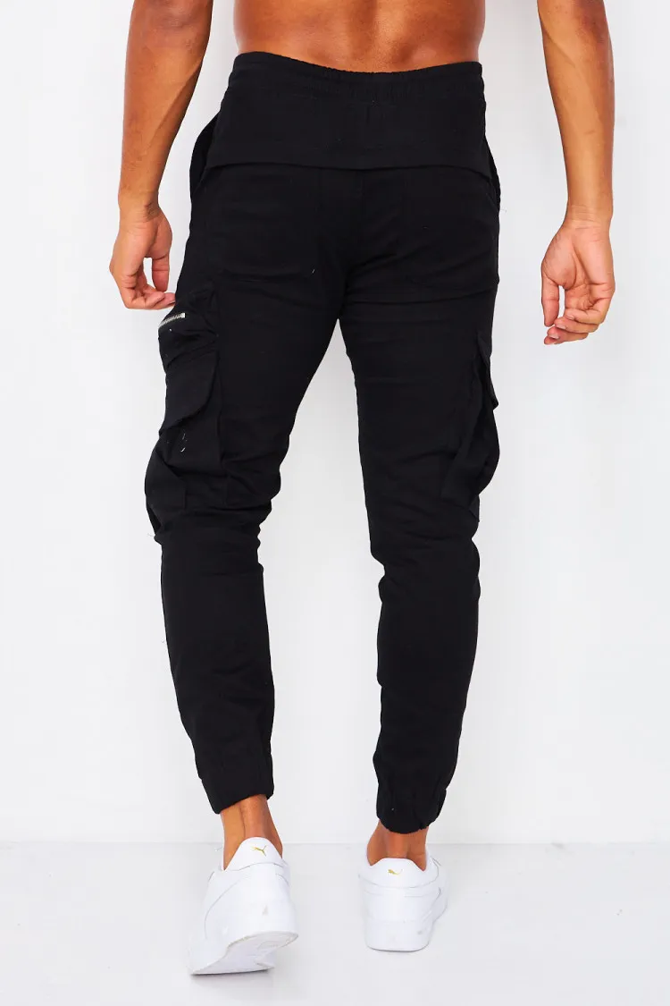 Joggerpant noir cargo