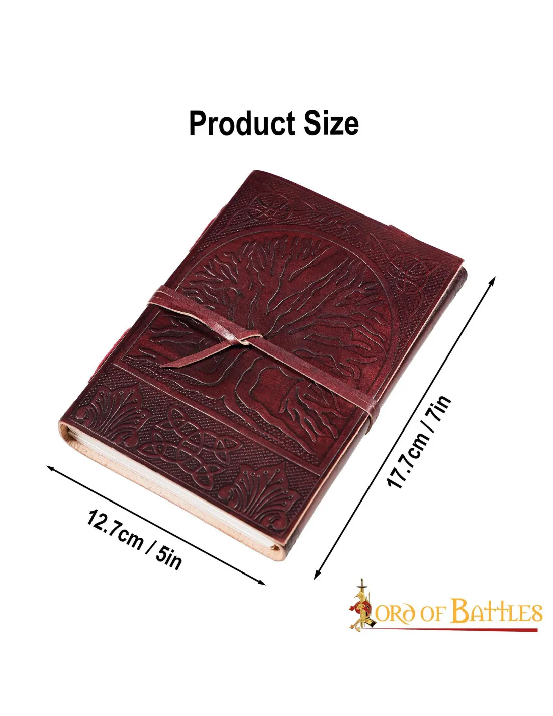 Journal médiéval de l'arbre de vie Yggdrasil (17,7x12,7 cm.) ⚔️ Boutique Épées