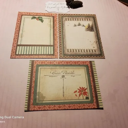 Lot 3 petites images, cartes, fonds scrapbooking,  noël shabby. carterie, loisirs créatifs.