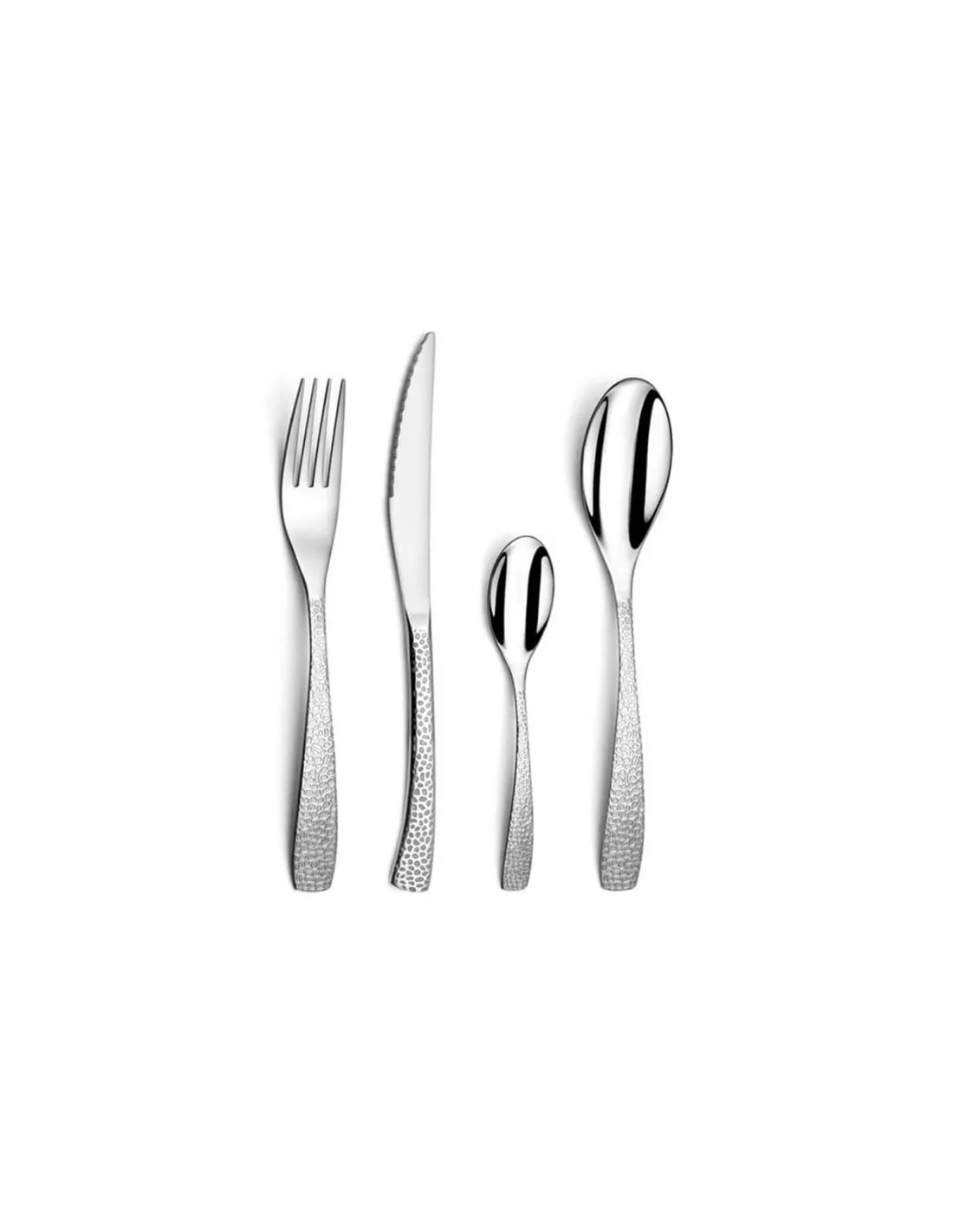 Ménagère Amefa Bongo 24 couverts de table inox martelés