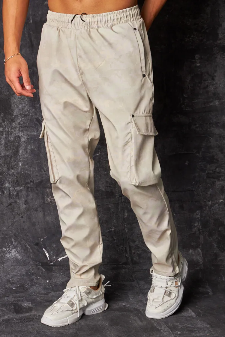 Pantalon de jogging cargo camouflage pixel beige