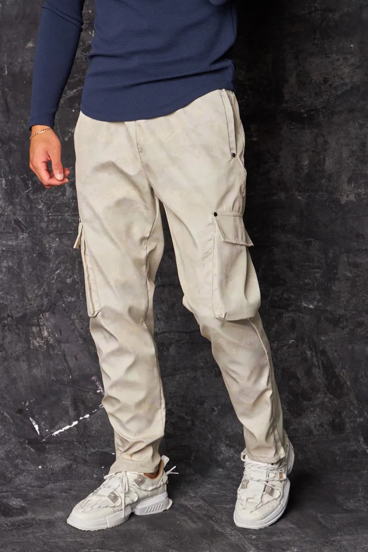 Pantalon de jogging cargo camouflage pixel beige