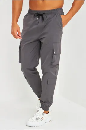 Pantalon de jogging gris foncé double poches cargo