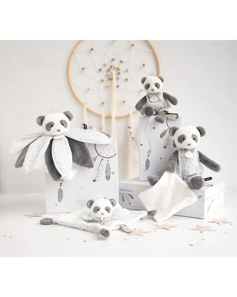 Pantin Panda avec doudou - Attrape-rêves