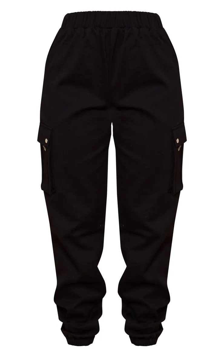 Petite Pantalon cargo noir avec détail poches