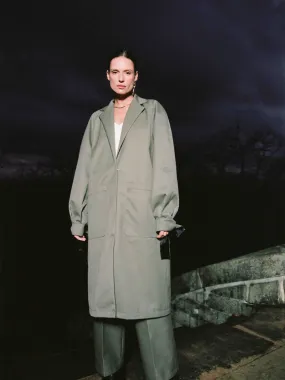 RINGO - Trenchcoat oversize poignets noués en gabardine Kaki