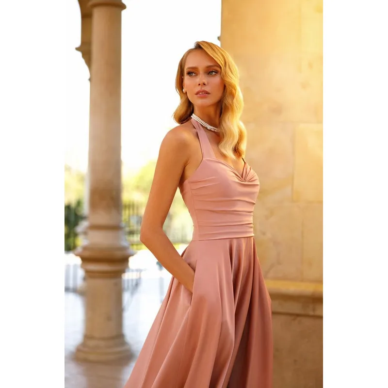 Robe cocktail satin longueur midi Creatif Paris RO671s