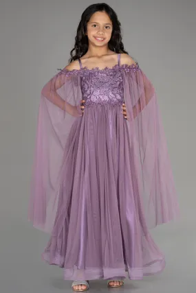 Robe de Soirée Enfants Longue Lavande ABU3029