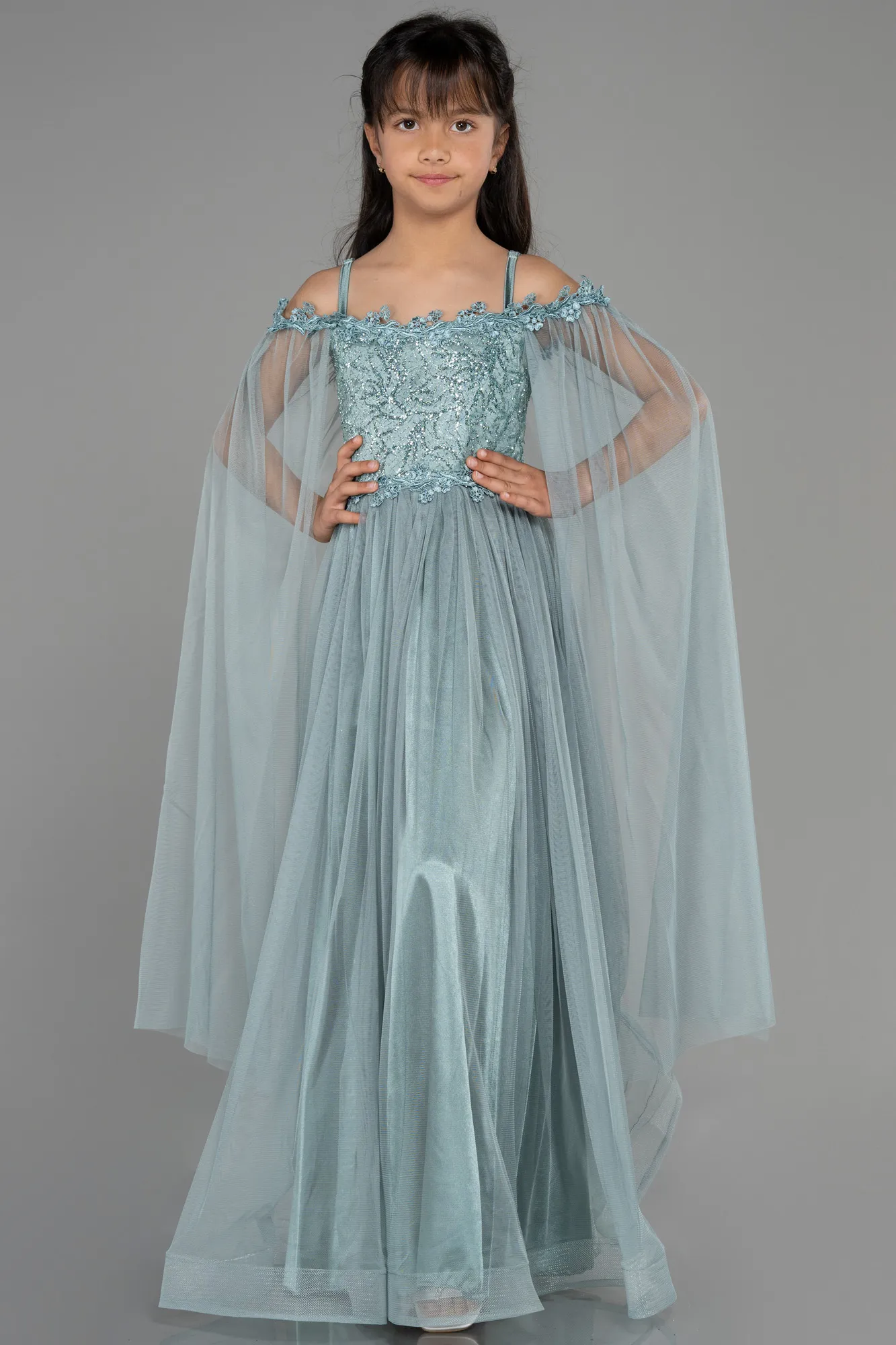 Robe de Soirée Enfants Longue Lavande ABU3029