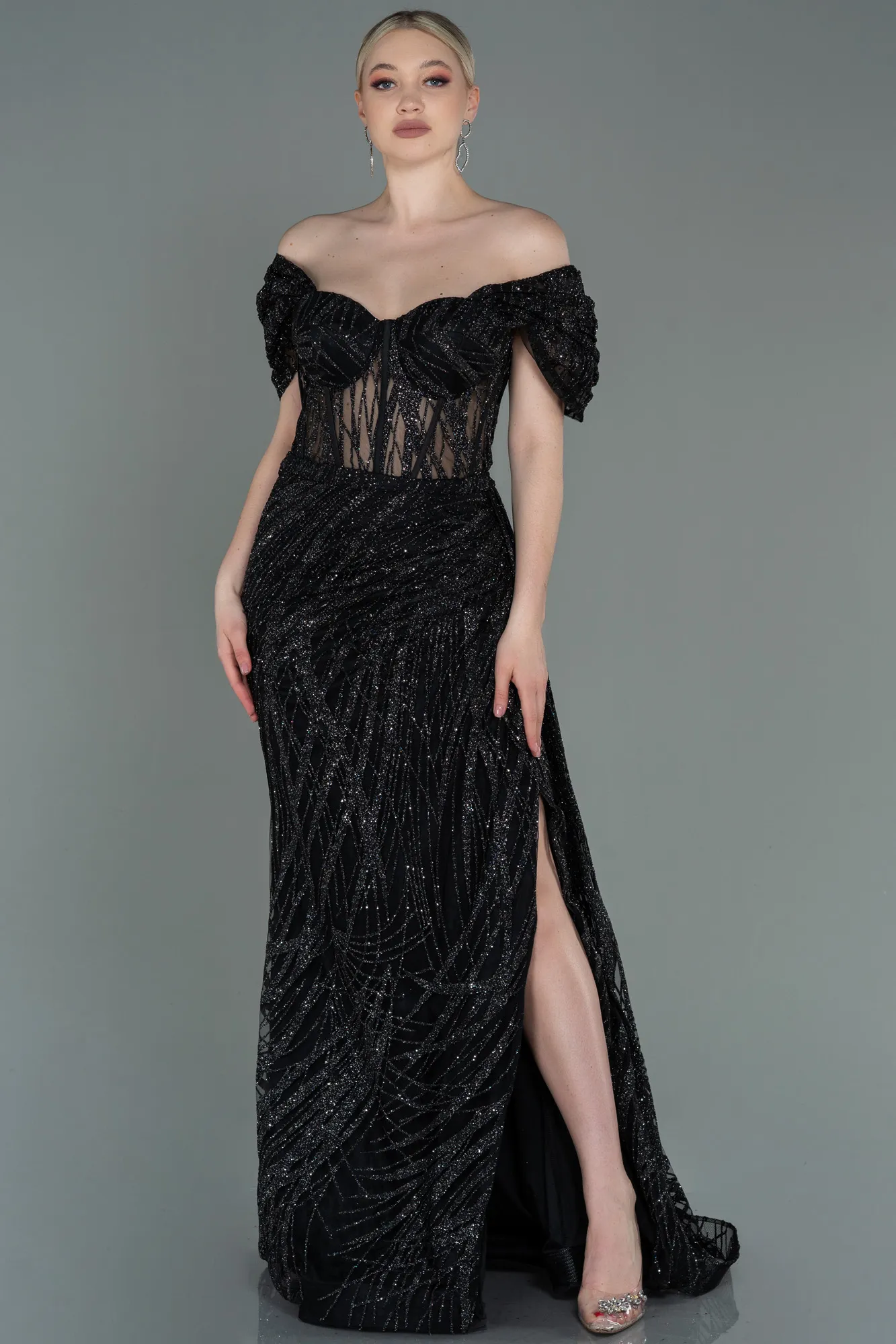 Robe de Soirée Longue Argent ABU2706