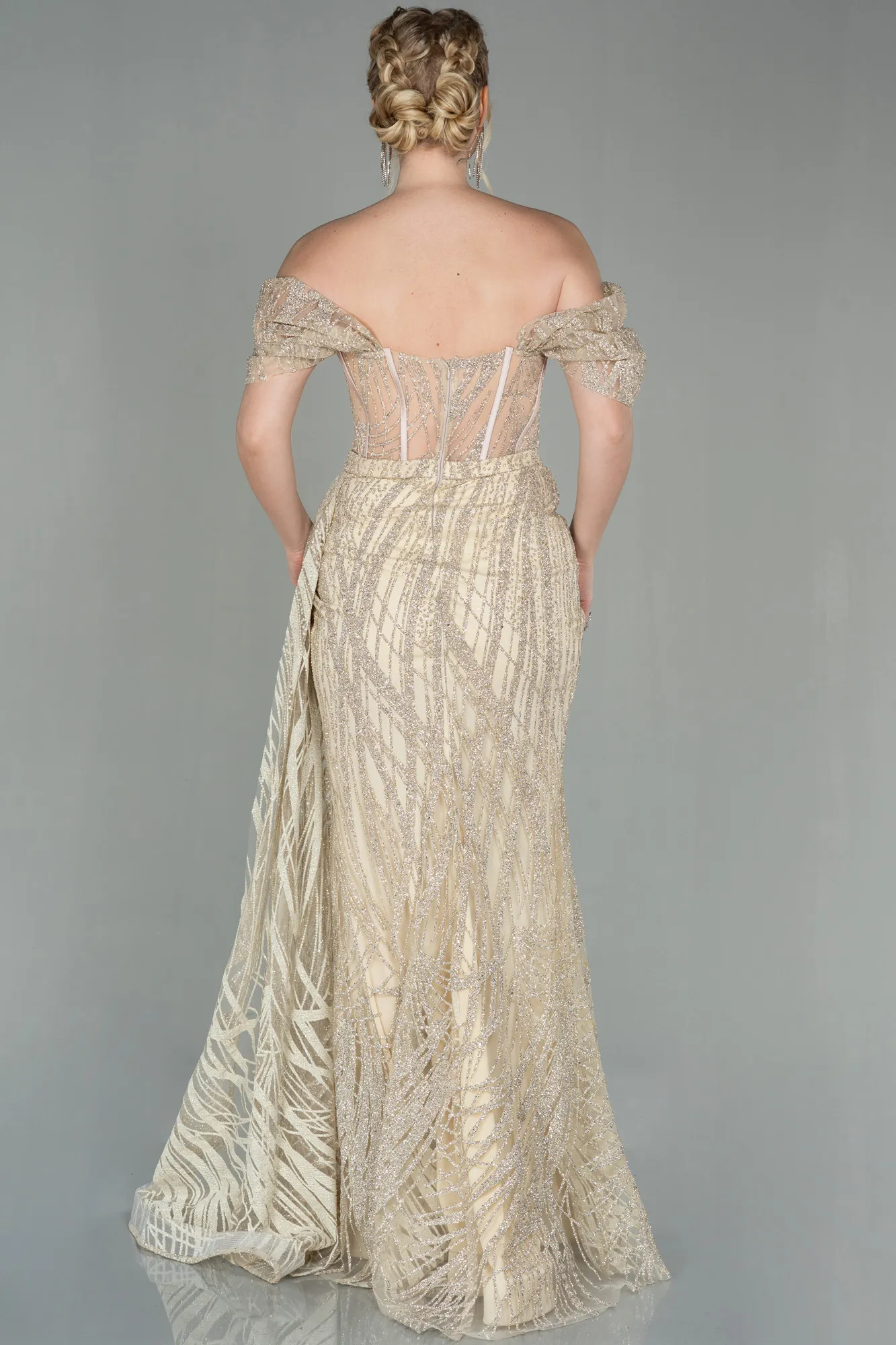 Robe de Soirée Longue Argent ABU2706