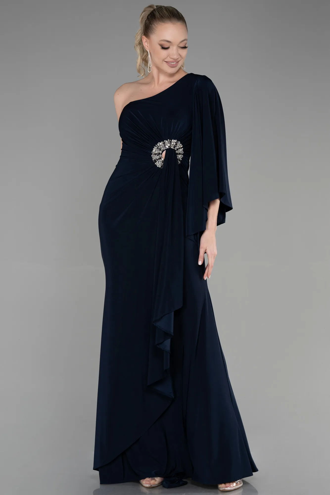 Robe de Soirée Longue Bleu Marine ABU3371