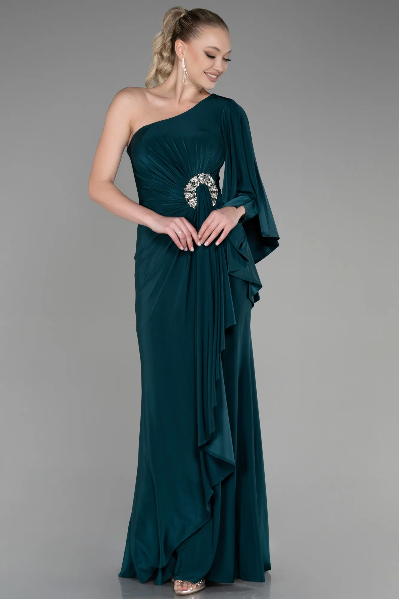 Robe de Soirée Longue Bleu Marine ABU3371