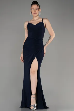 Robe de Soirée Longue Bleu Marine ABU3949