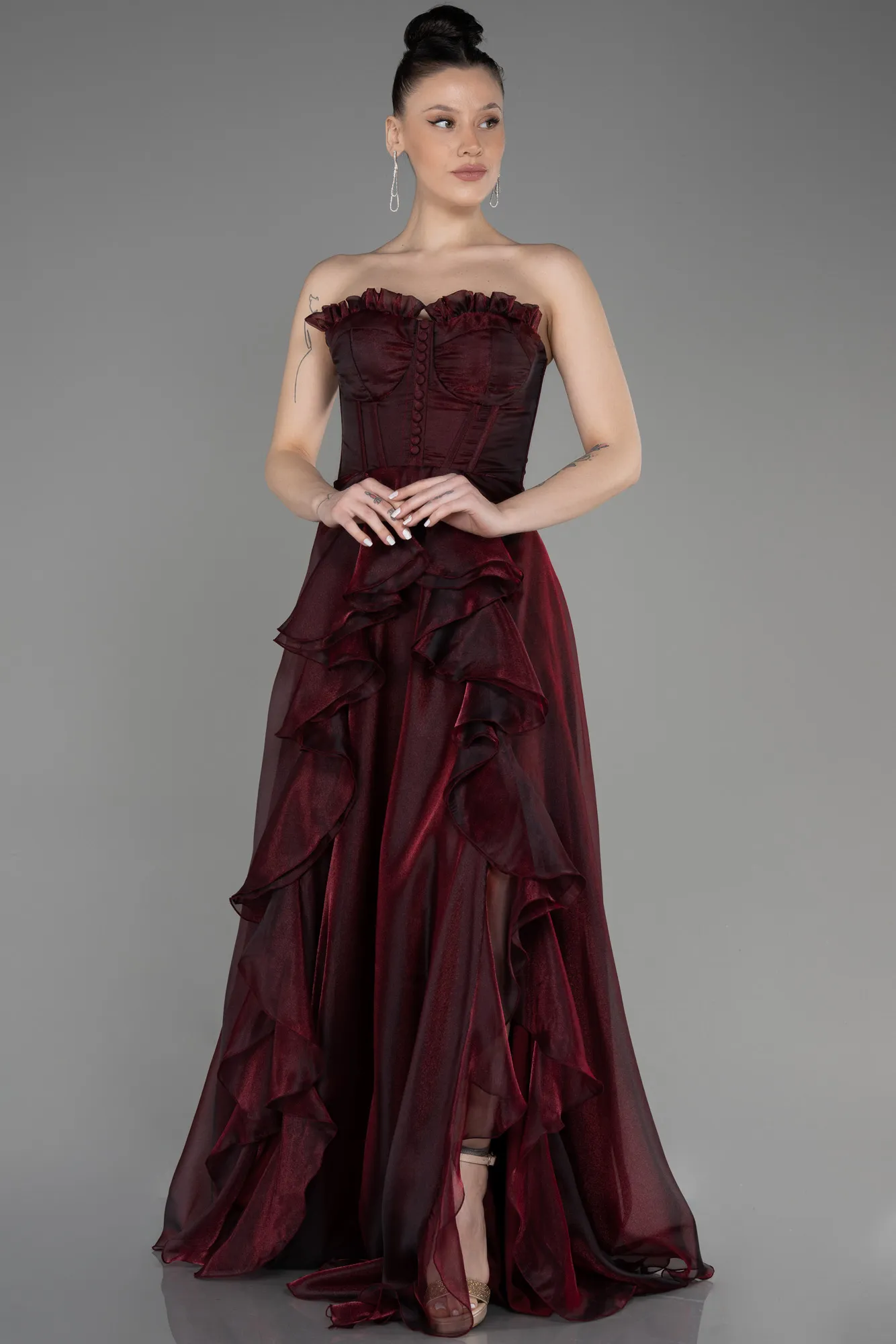 Robe De Soirée Longue Couleur Rose ABU3720