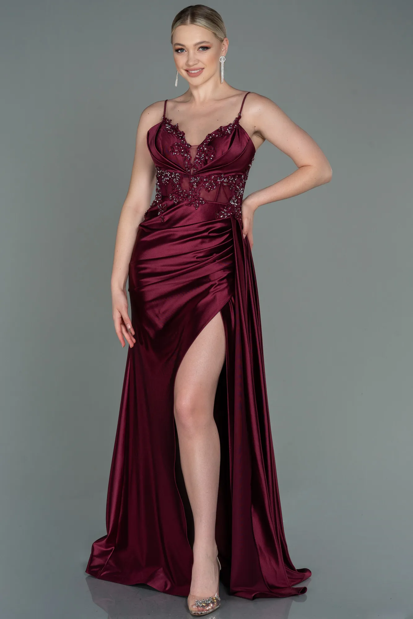 Robe de Soirée Longue Fushia ABU3192