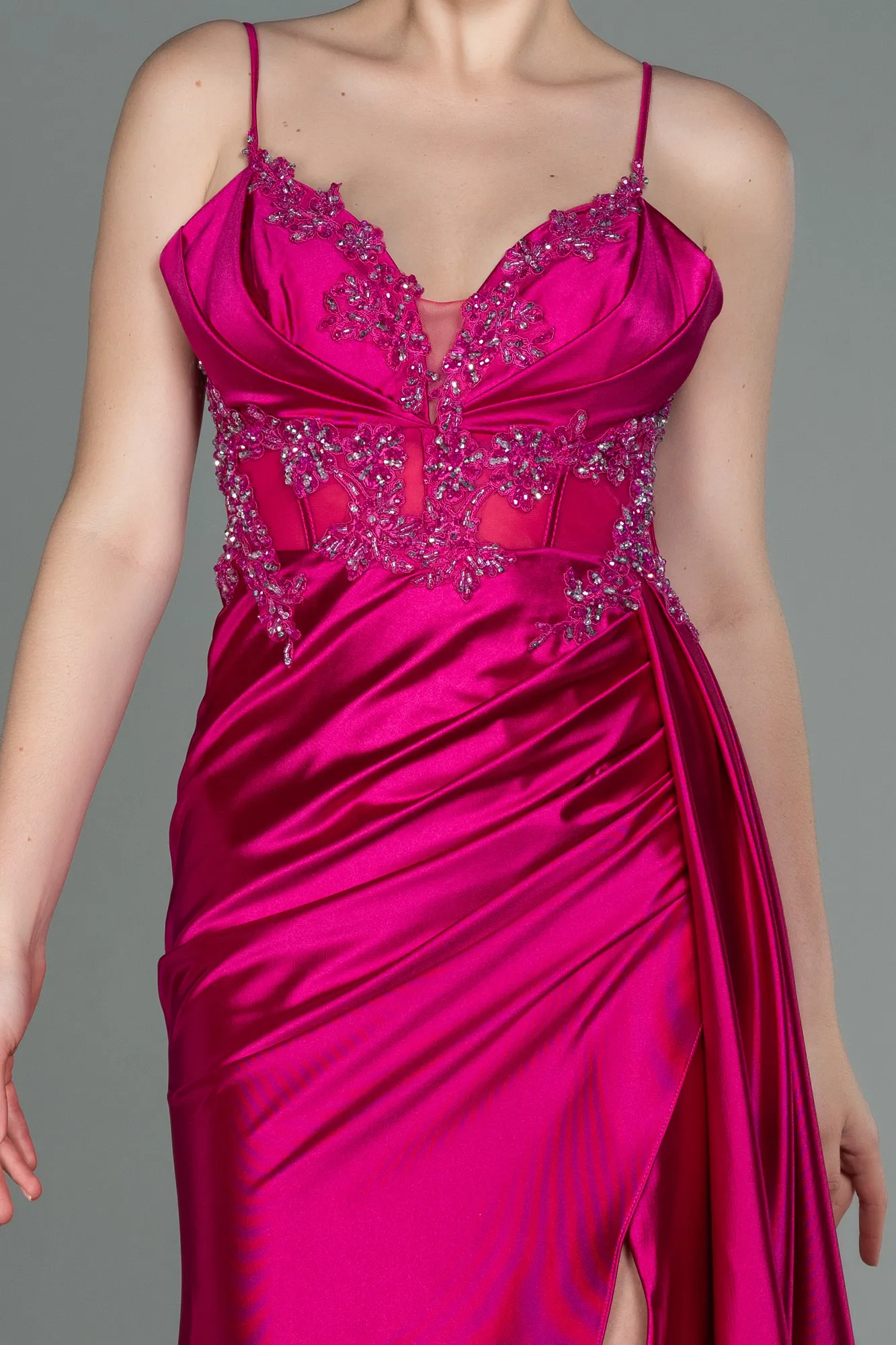 Robe de Soirée Longue Fushia ABU3192