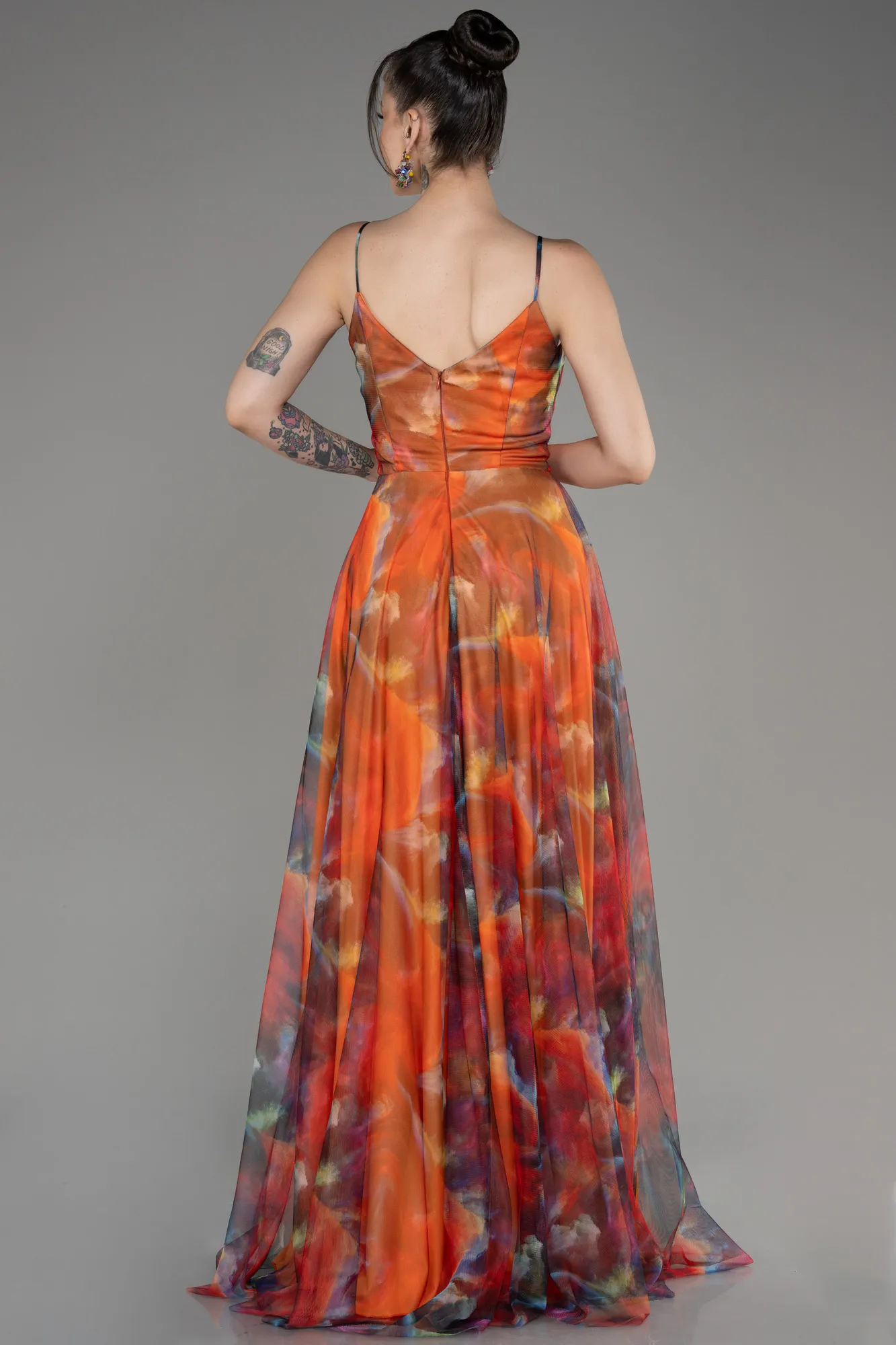 Robe de Soirée Longue Marron Clair ABU3954