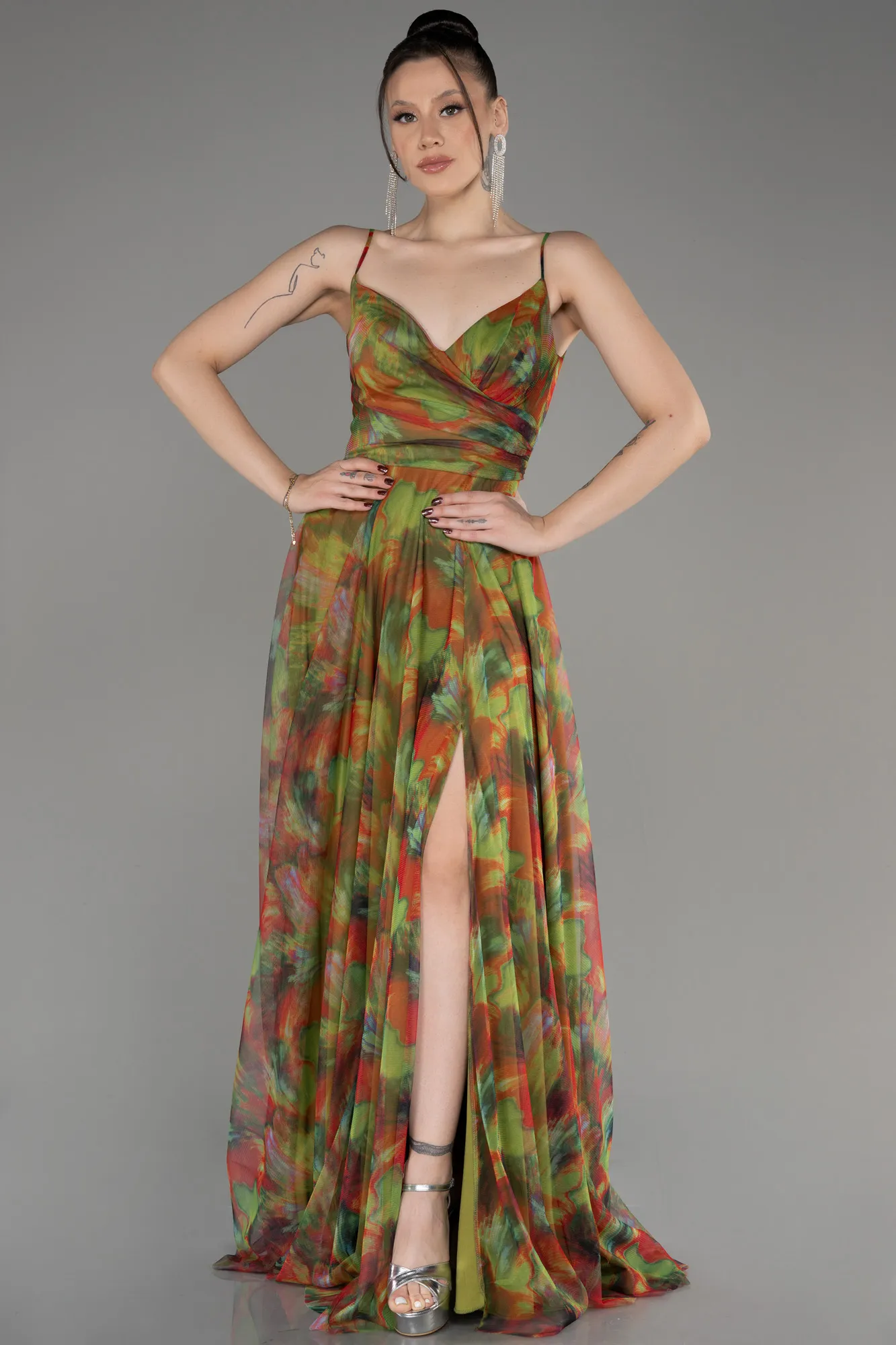 Robe de Soirée Longue Marron Clair ABU3954