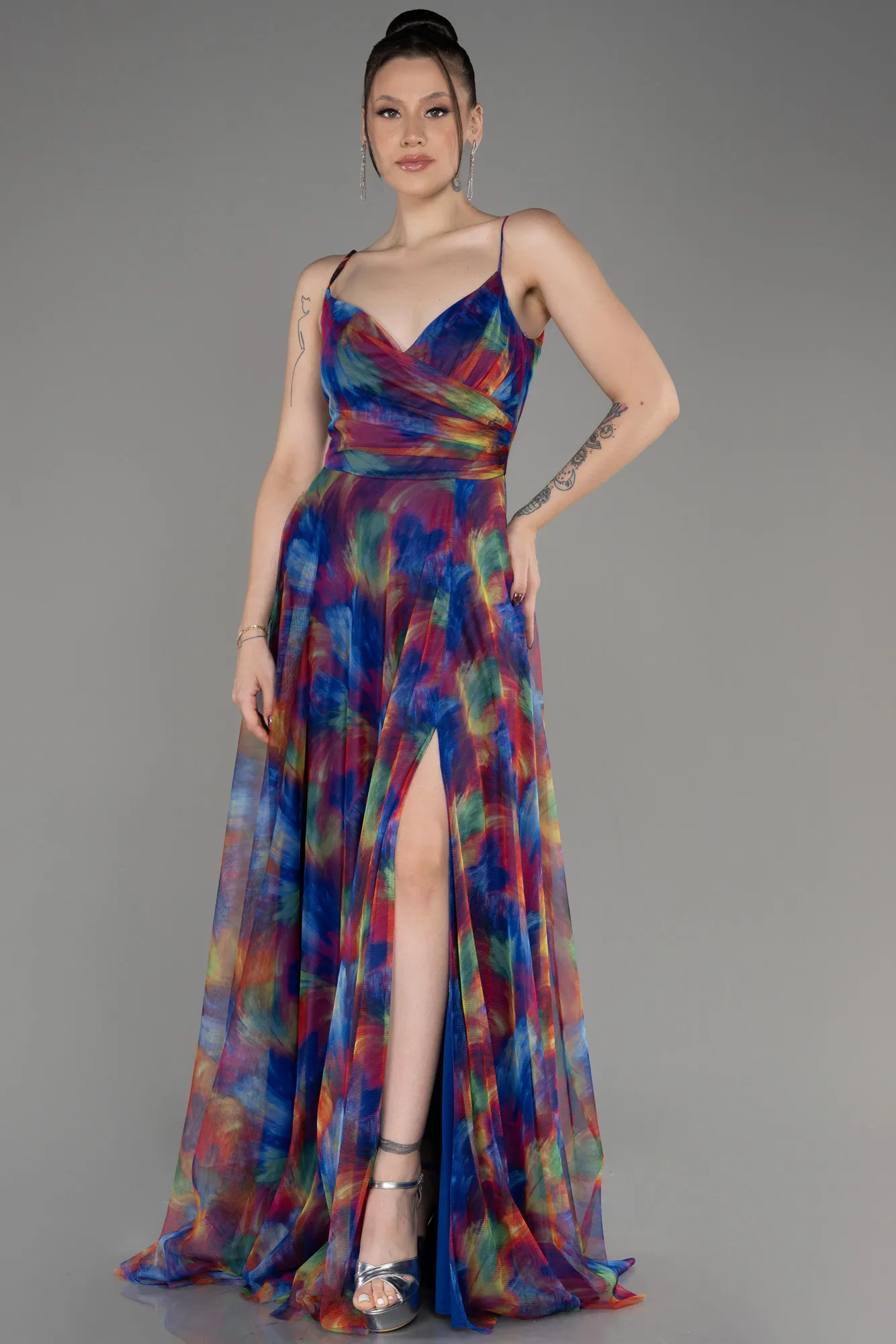 Robe de Soirée Longue Marron Clair ABU3954