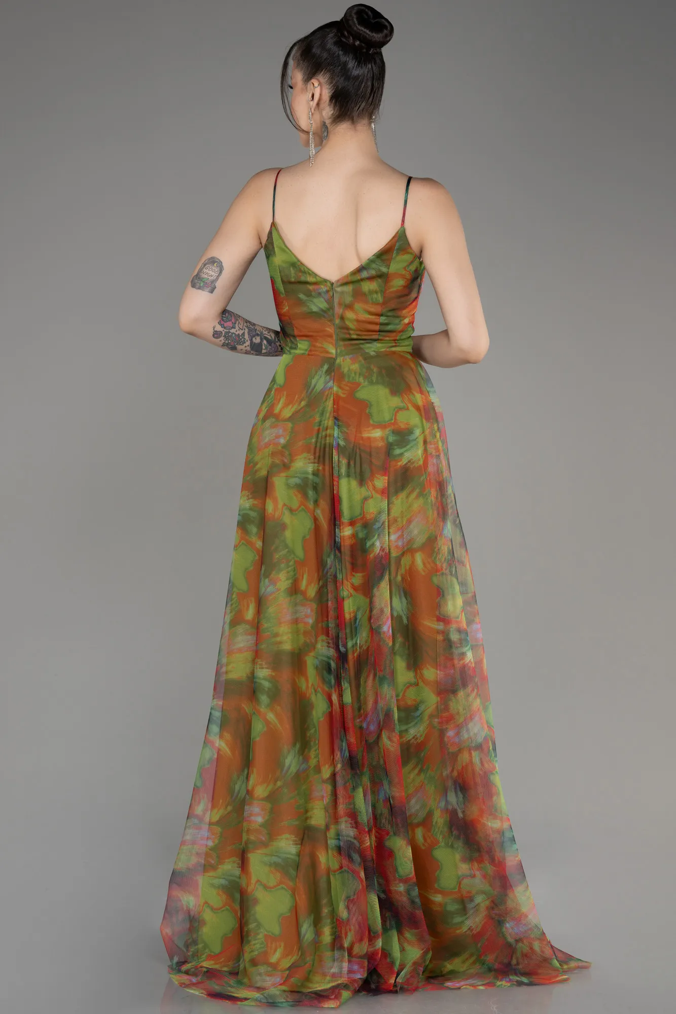 Robe de Soirée Longue Marron Clair ABU3954