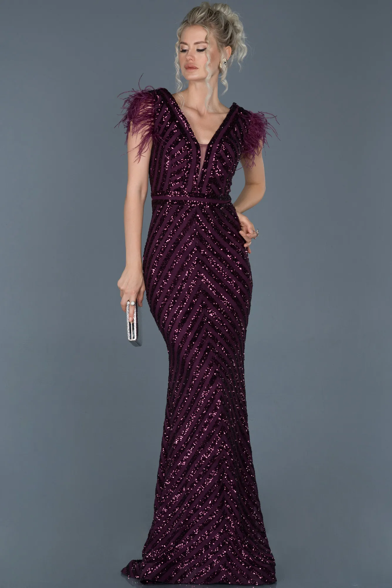 Robe de Soirée Longue Noir ABU881