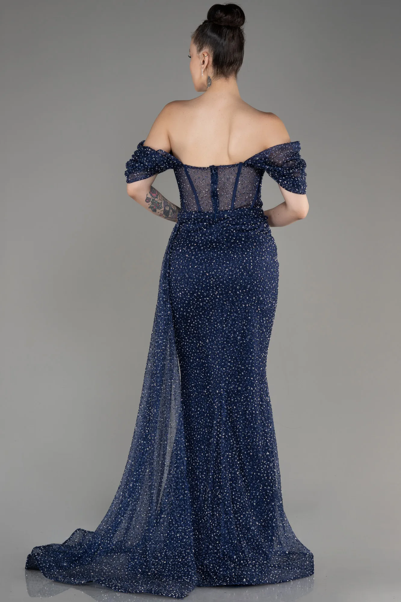 Robe de Soirée Longue Pierreux Indigo ABU3982