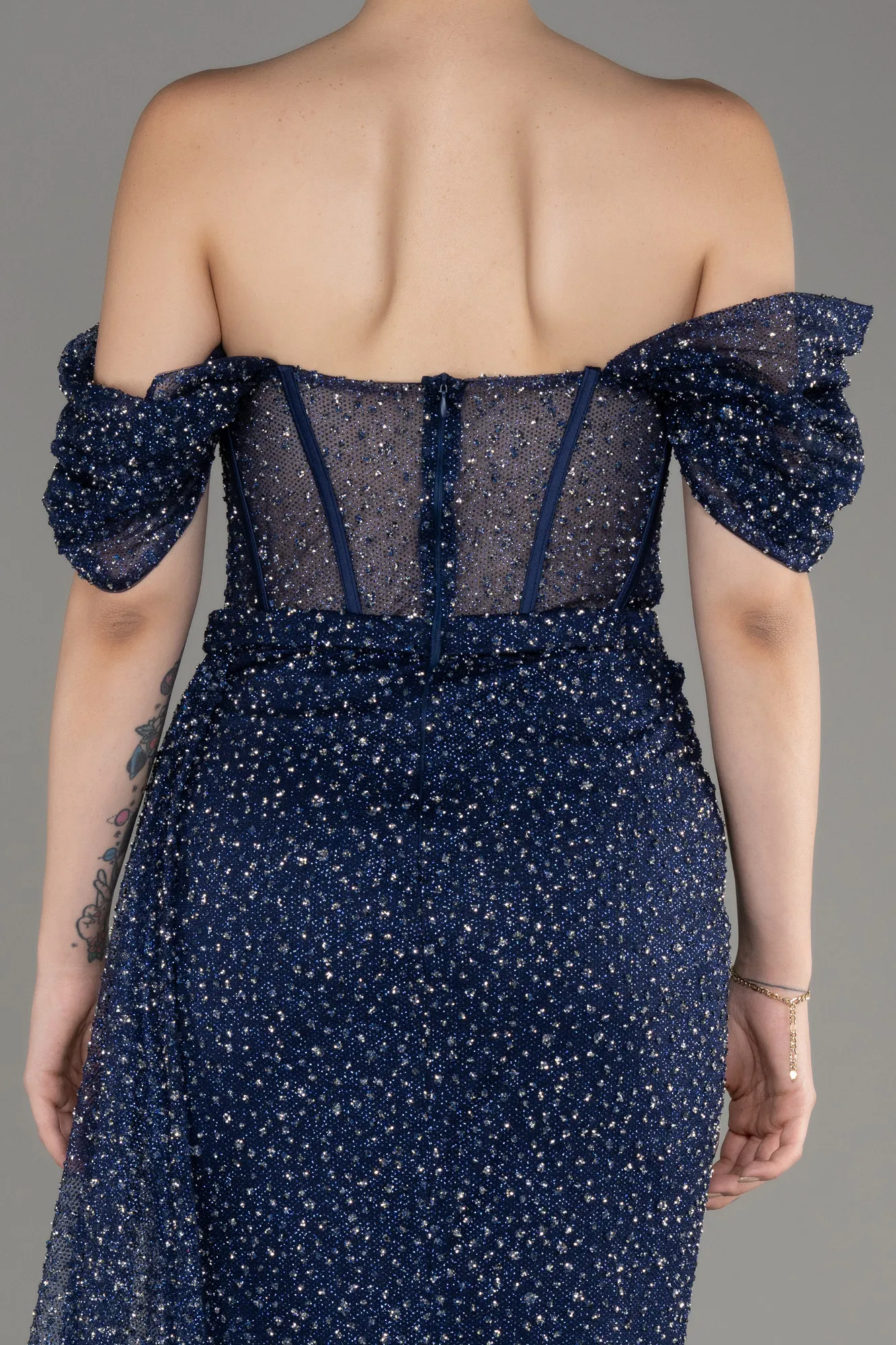 Robe de Soirée Longue Pierreux Indigo ABU3982