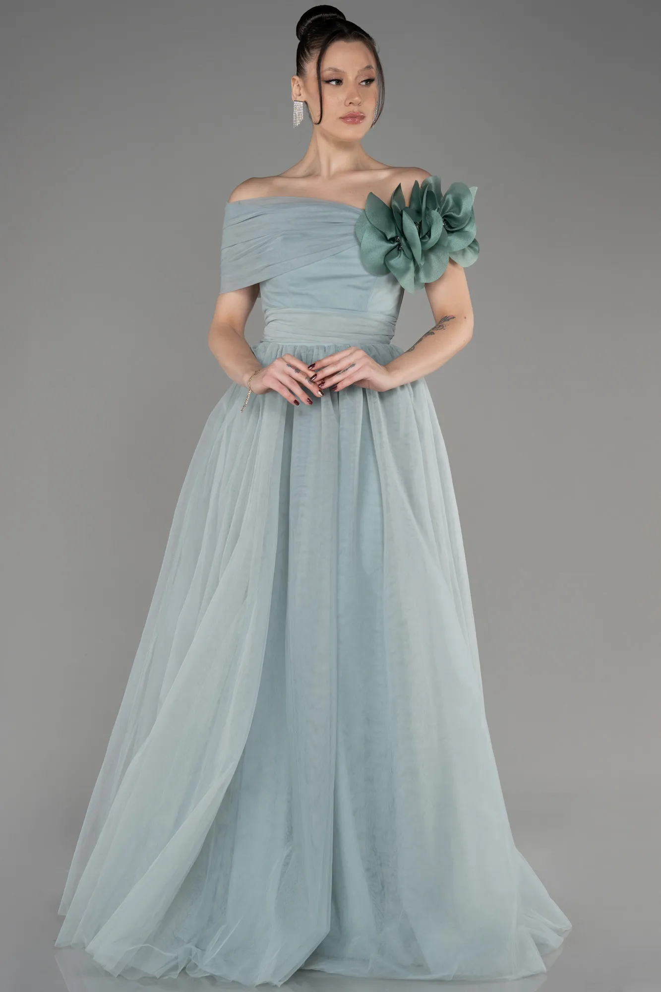 Robe de Soirée Longue Poudre ABU3958