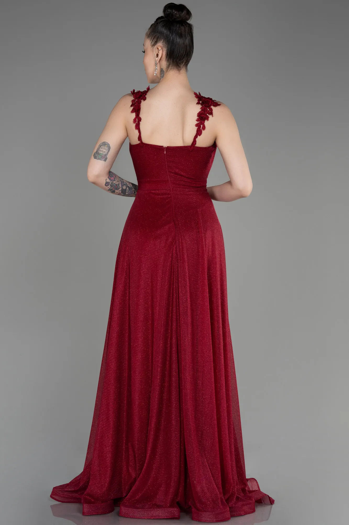 Robe De Soirée Longue Rouge Bordeaux ABU2307