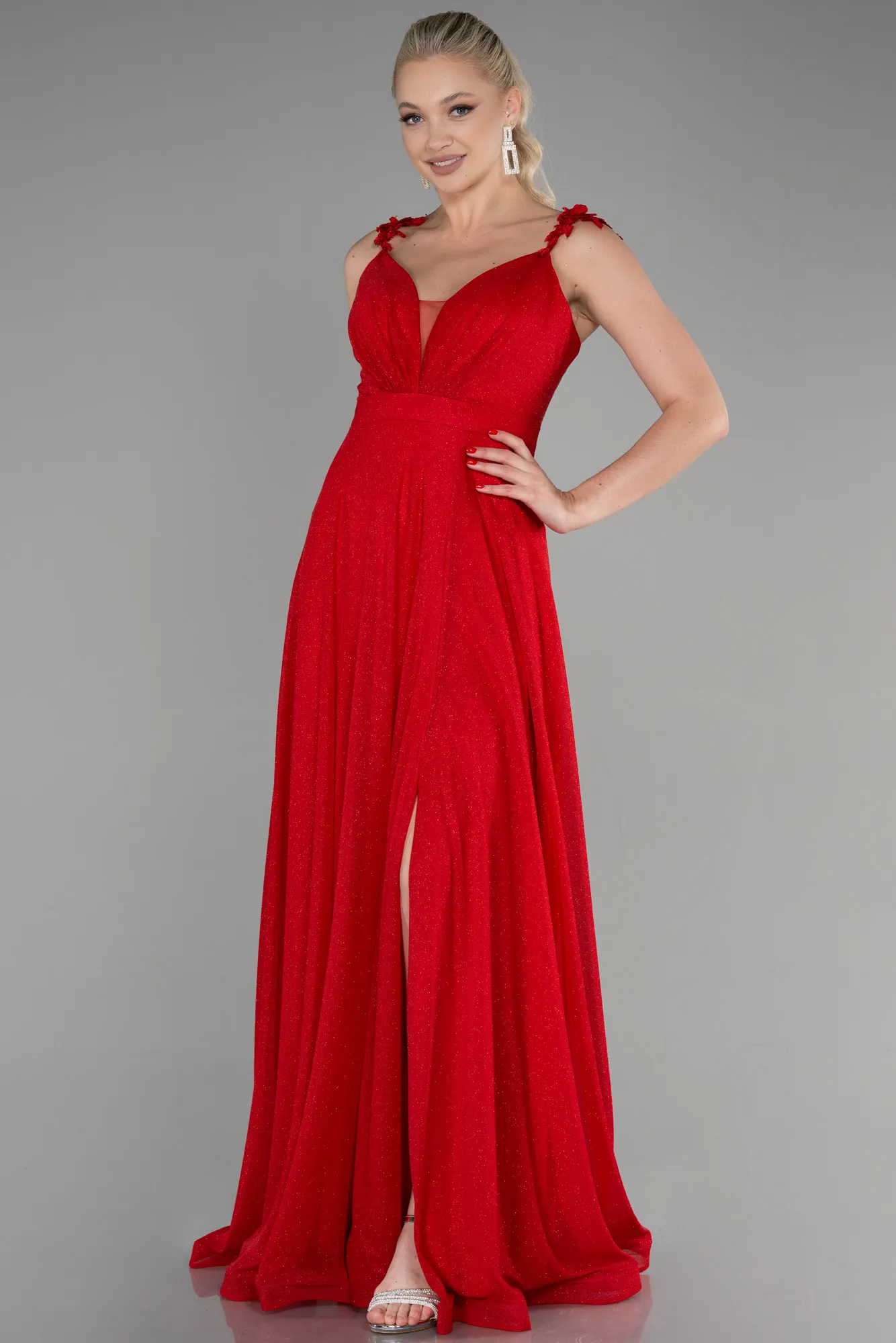 Robe De Soirée Longue Rouge Bordeaux ABU2307