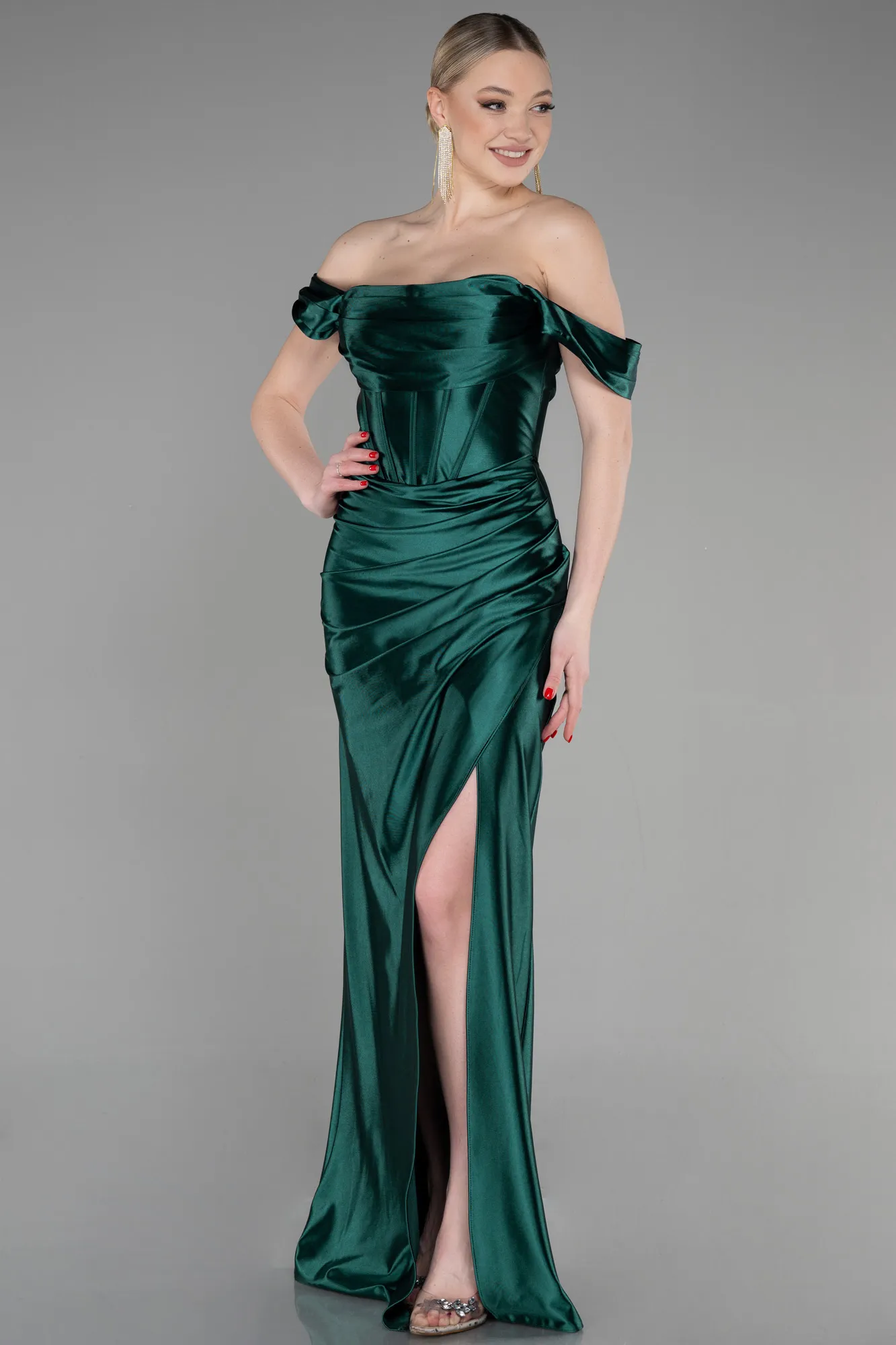 Robe de Soirée Longue Émeraude ABU3611