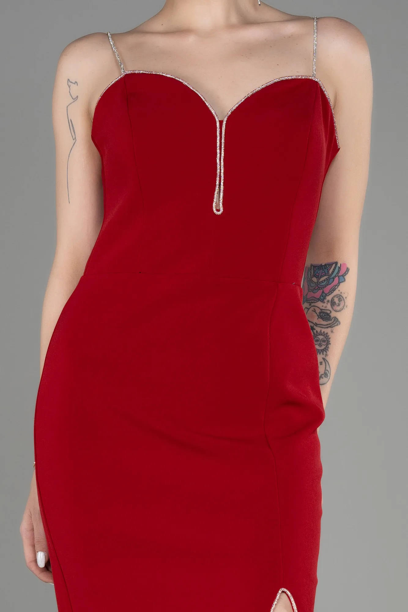 Robe De Soirée Midi Rouge ABK1965