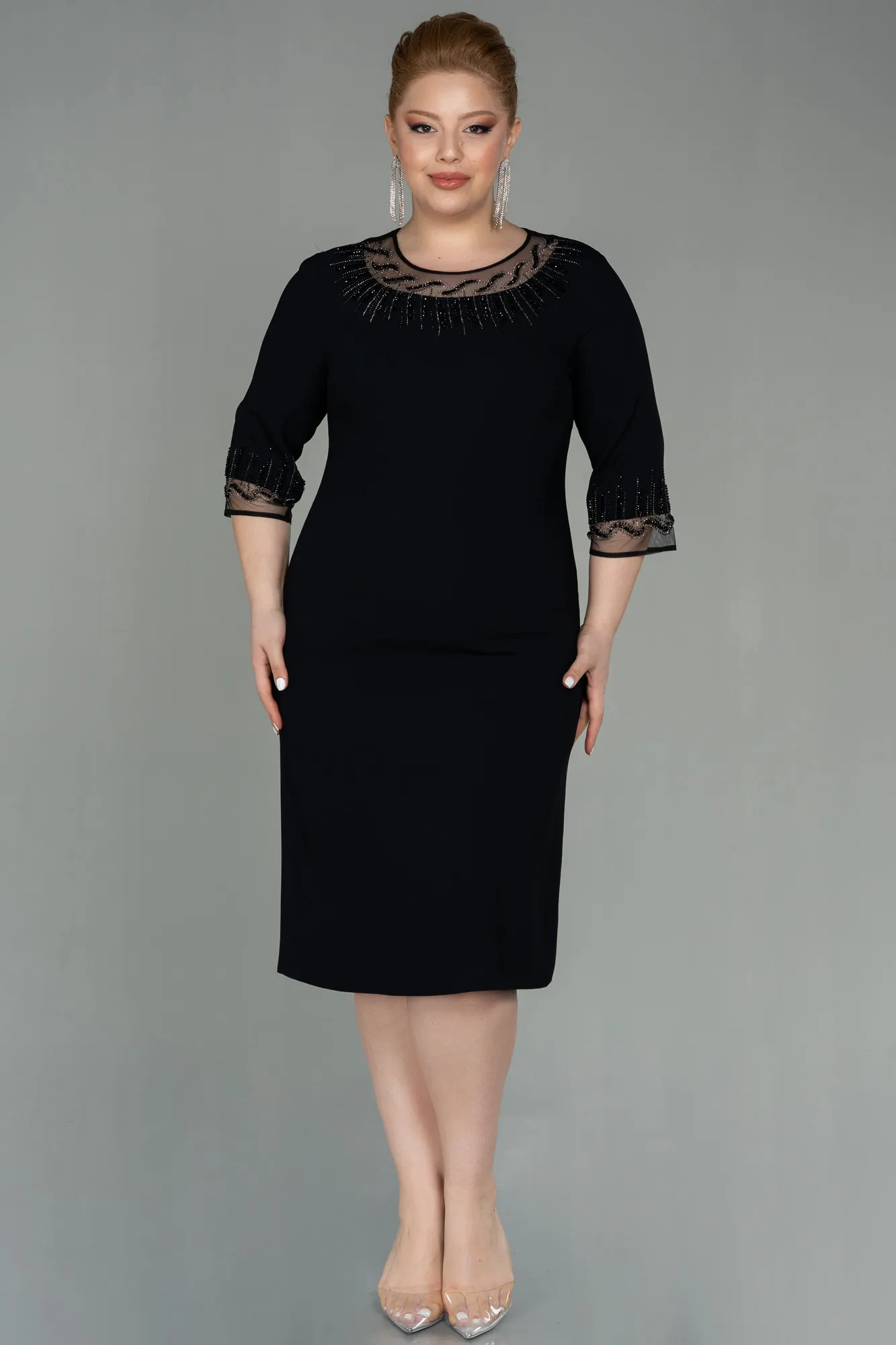 Robe Grande Taille Midi Violet ABK1622